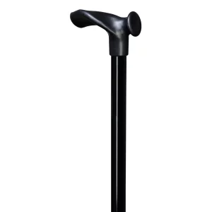ergonomische wandelstok met relax grip in het zwart linkshandig