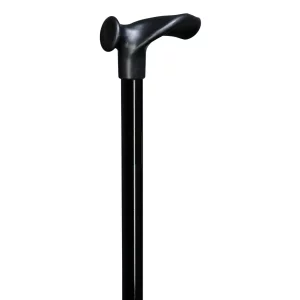 ergonomische wandelstok met relax grip in het zwart rechtshandig