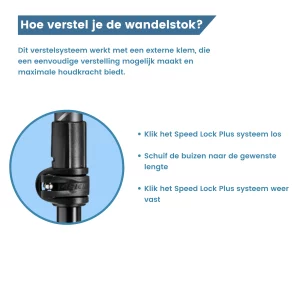 hoe verstel je de wandelstok?