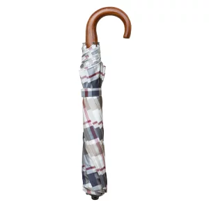 opvouwbare paraplu met houten handvat wit motief