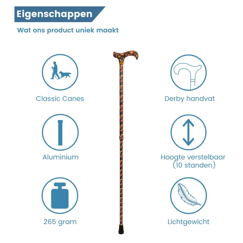 verstelbare wandelstok boswezens usp