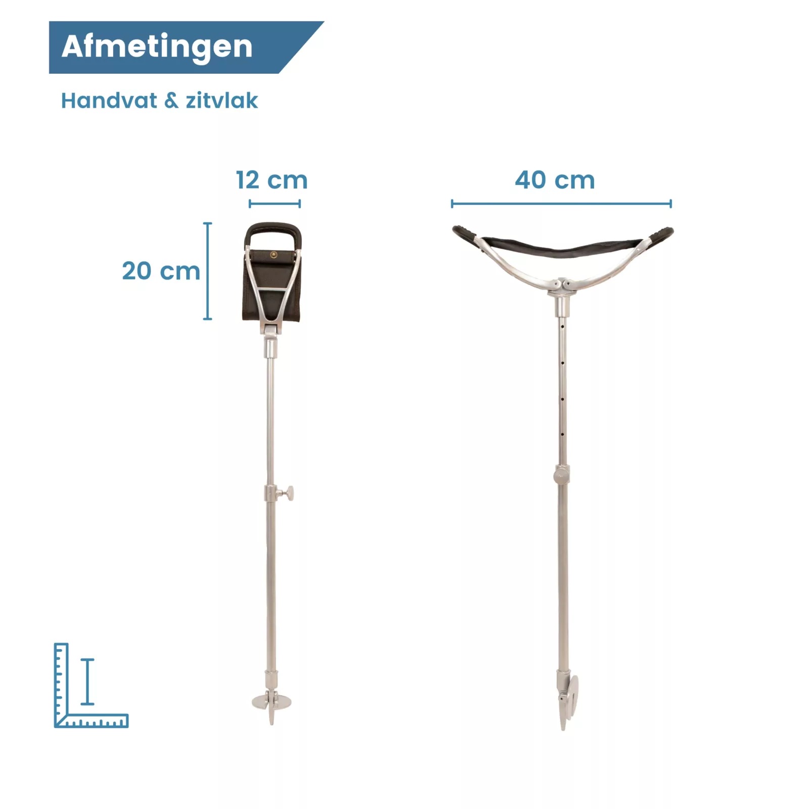 loophoogte afmetingen zitting wandelstok