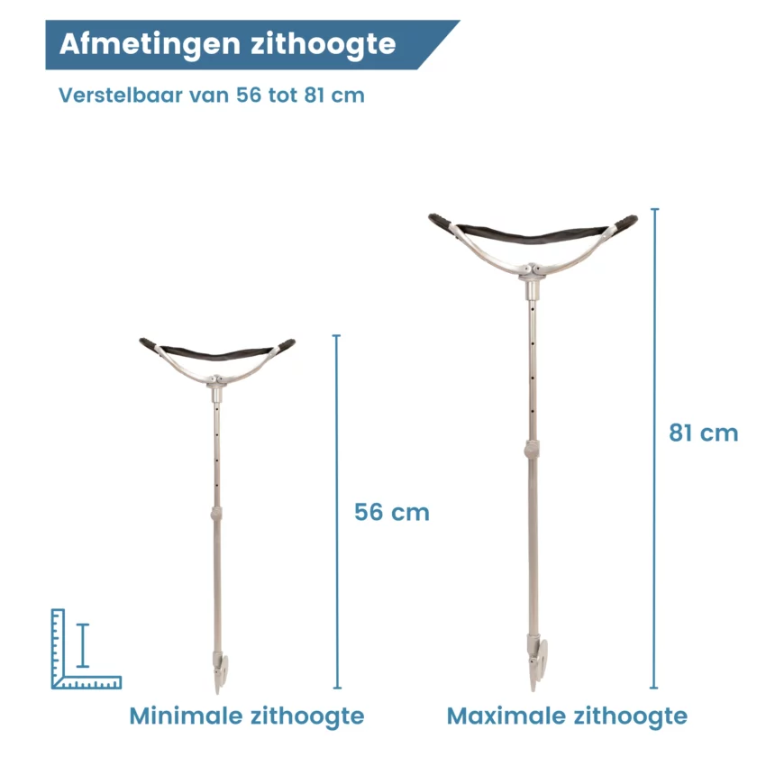 zithoogte wandelstok