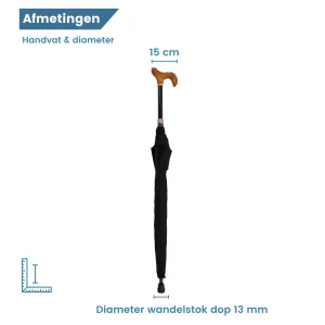 diameter van wandelstok met paraplu