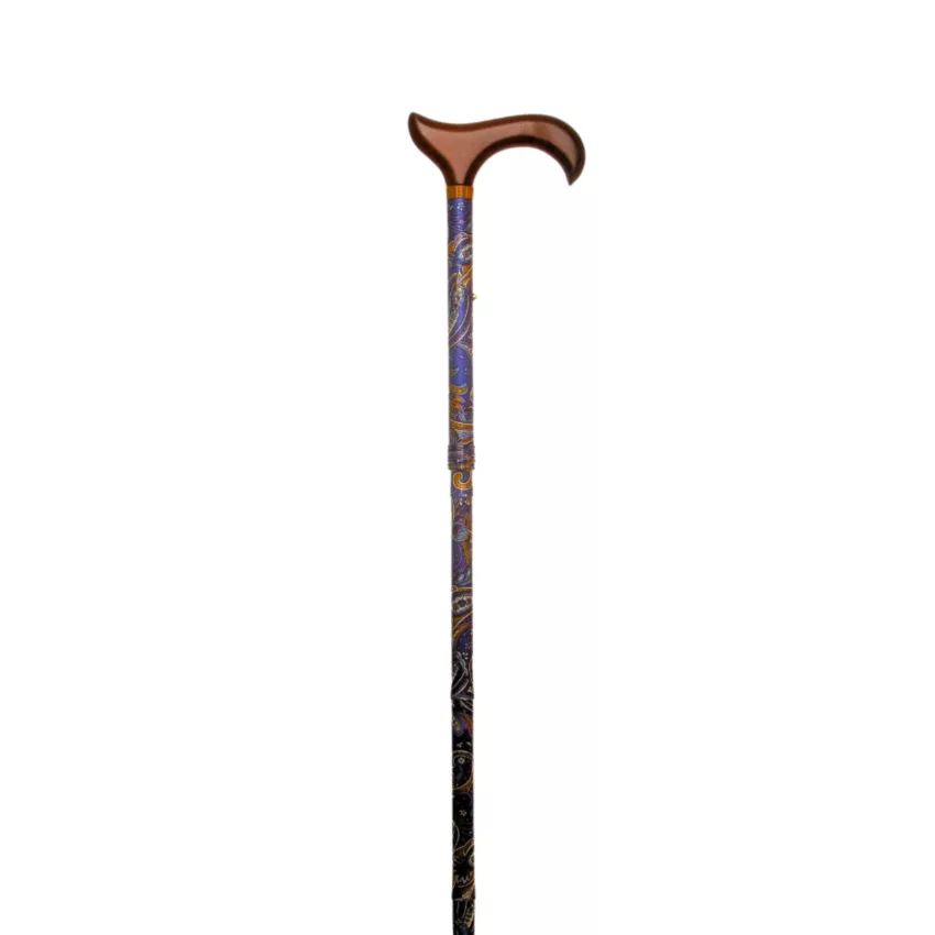 garcia 1880 opvouwbare wandelstok blauwe kasjmier print lengte