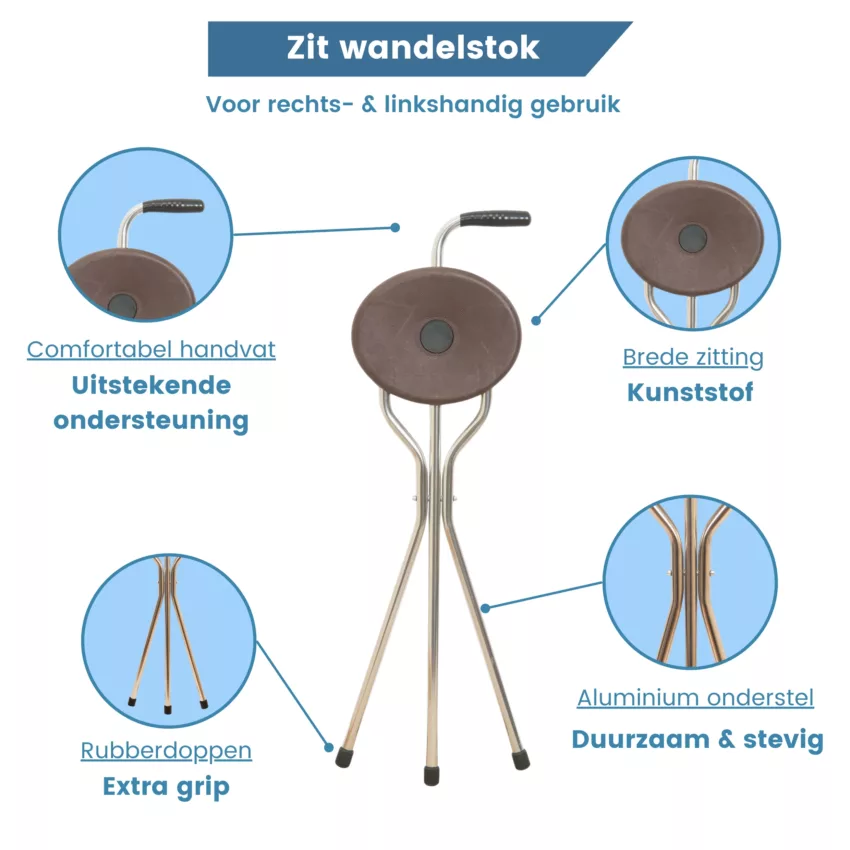 zit wandelstok ups driepoot