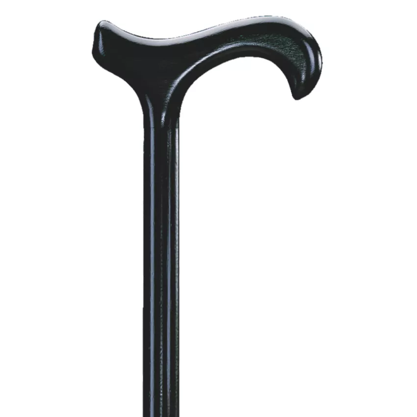 wandelstok beukenhout vrouwen 16 mm zwart