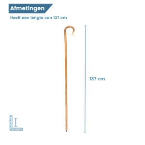 gastrock herdersstaf kastanjehout 137 cm afmetingen