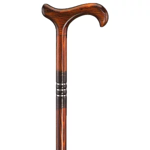houten wandelstok drie ringen