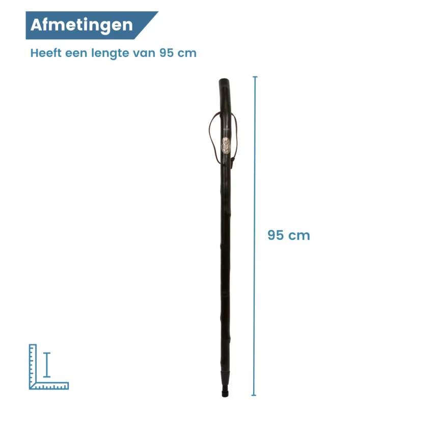jachtstok van kastanjehout olijfgroen lengte 95 cm