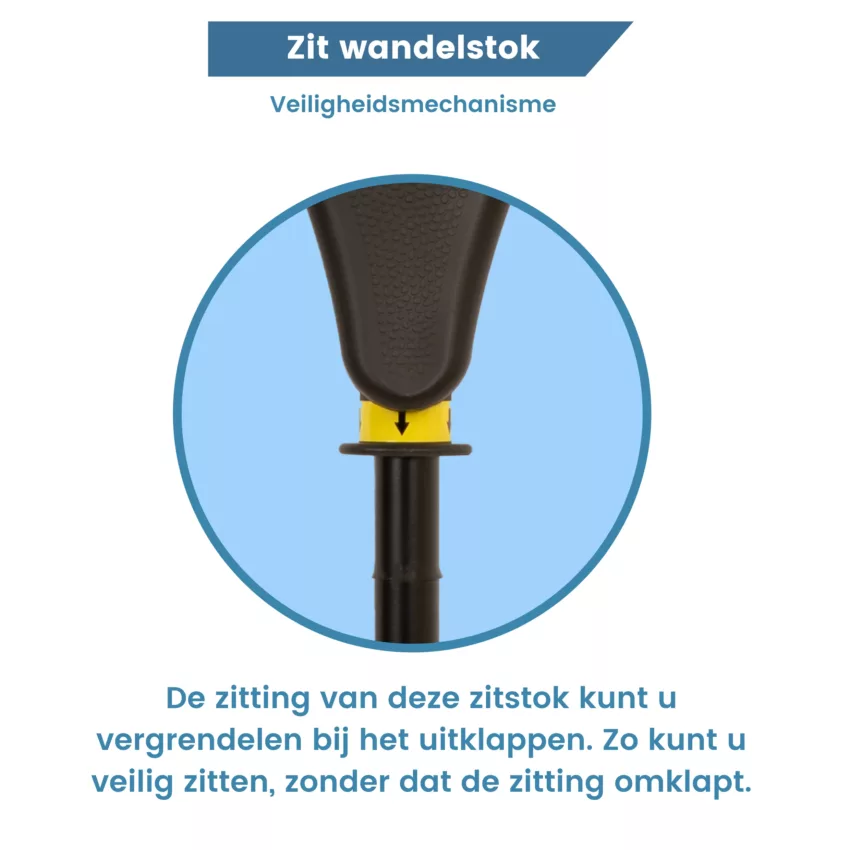 zit wandelstok inklap systeem