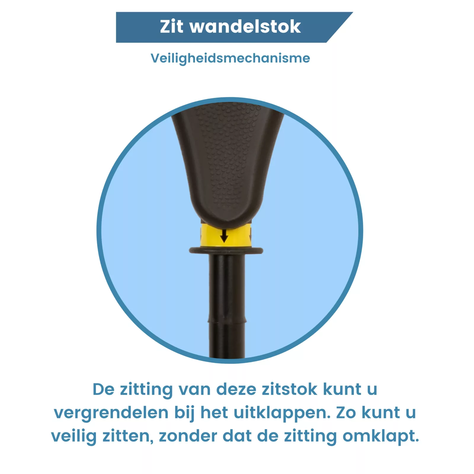 zit wandelstok inklap systeem