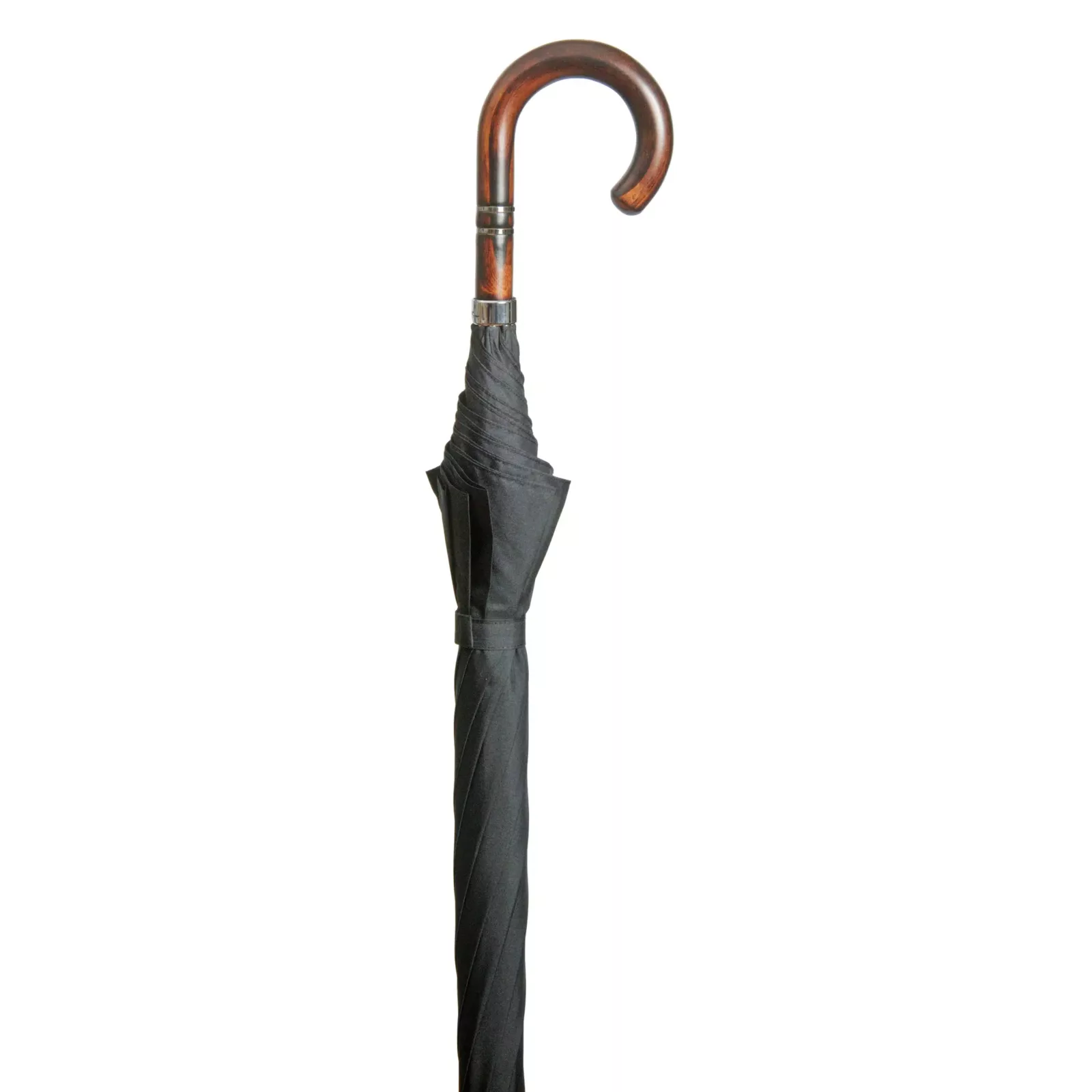 paraplu acaciahout handvat 108 cm doorsnee zwart