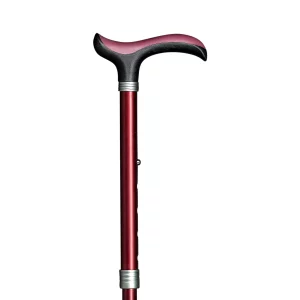 uitschuifbare wandelstok bordeaux rood zacht handvat