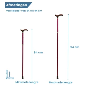 afmetingen uitschuifbare wandelstok