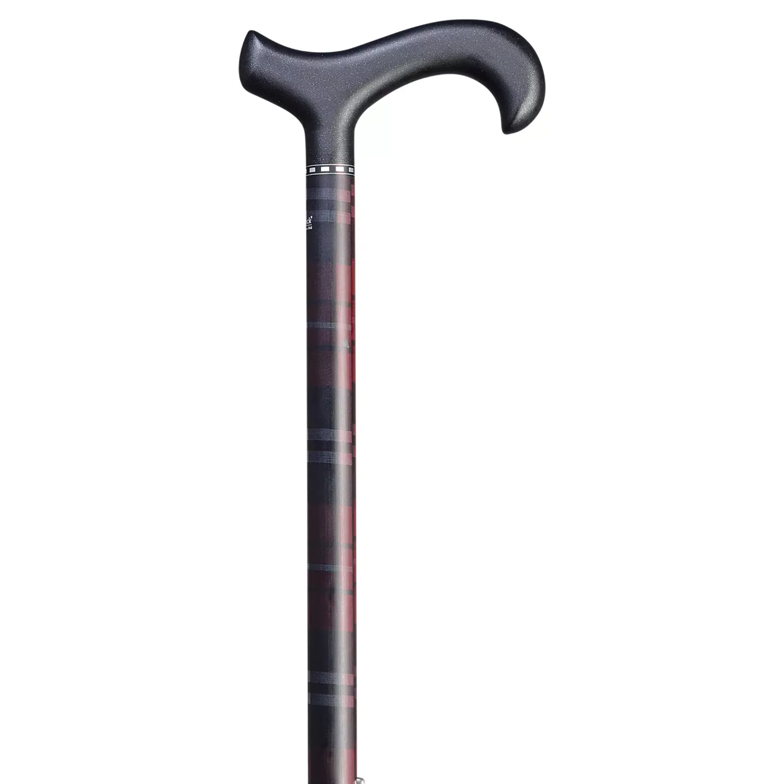 carbon wandelstok met rood geruit