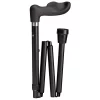 Gastrock Wandelstok ergonomisch - Opvouwbaar - Zwart - Soft-touch - Rechts