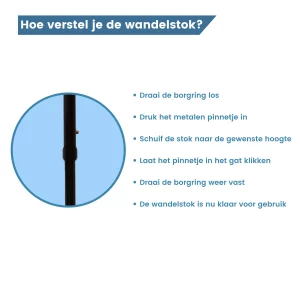 verstellen linkshandige ergonomische wandelstok zwart