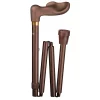 Gastrock Wandelstok ergonomisch - Opvouwbaar - Brons - Soft-touch - Rechts
