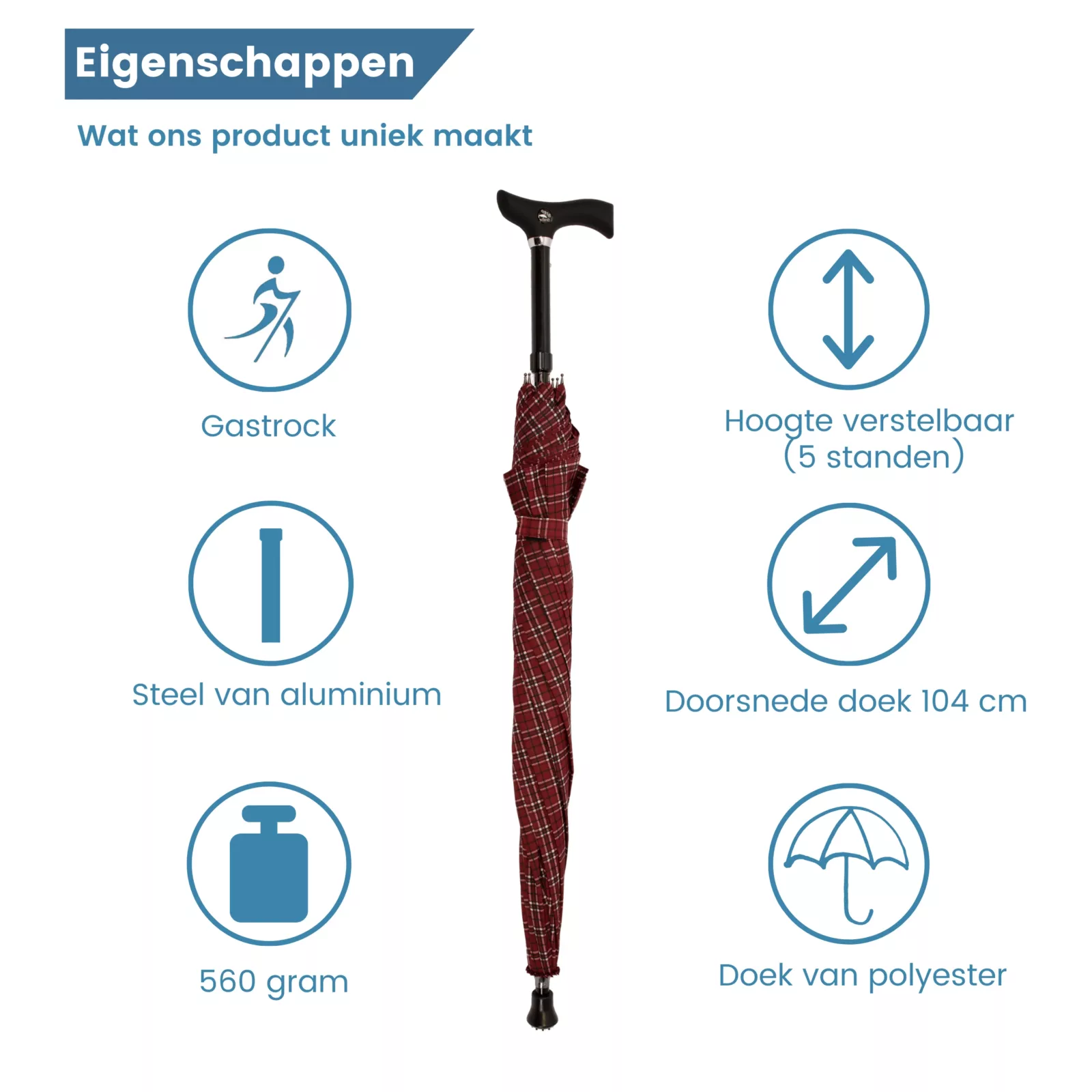 wandelstok paraplu eigenschappen
