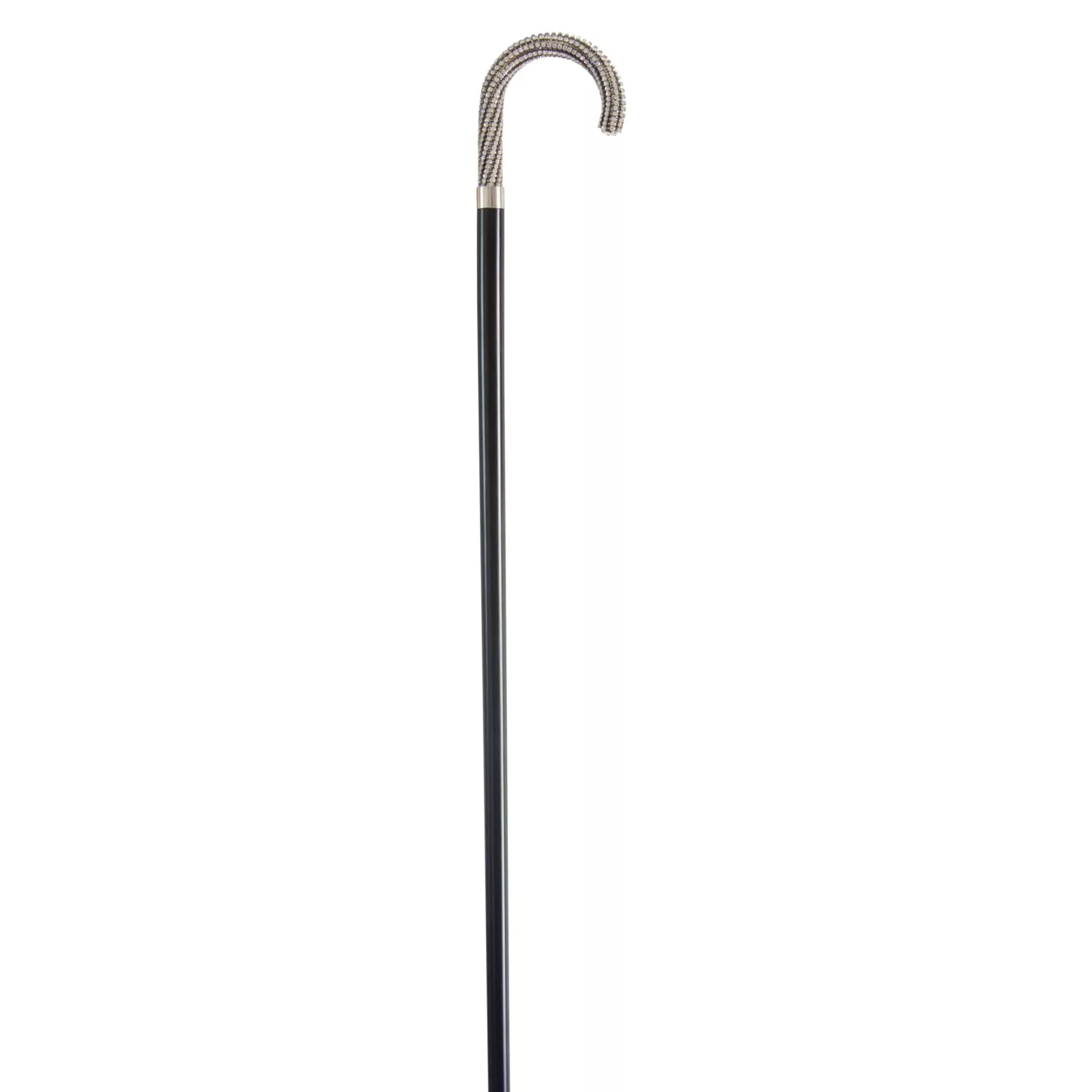 bijzondere wandelstok met ingelegde swarovski kristallen rond handvat