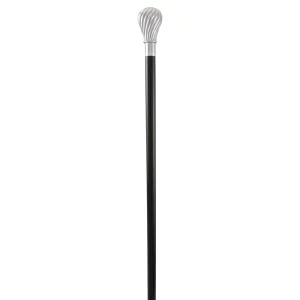 wandelstok met zilveren knop 92 cm lang