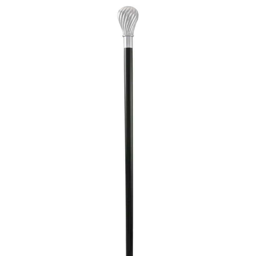 wandelstok met zilveren knop 92 cm lang