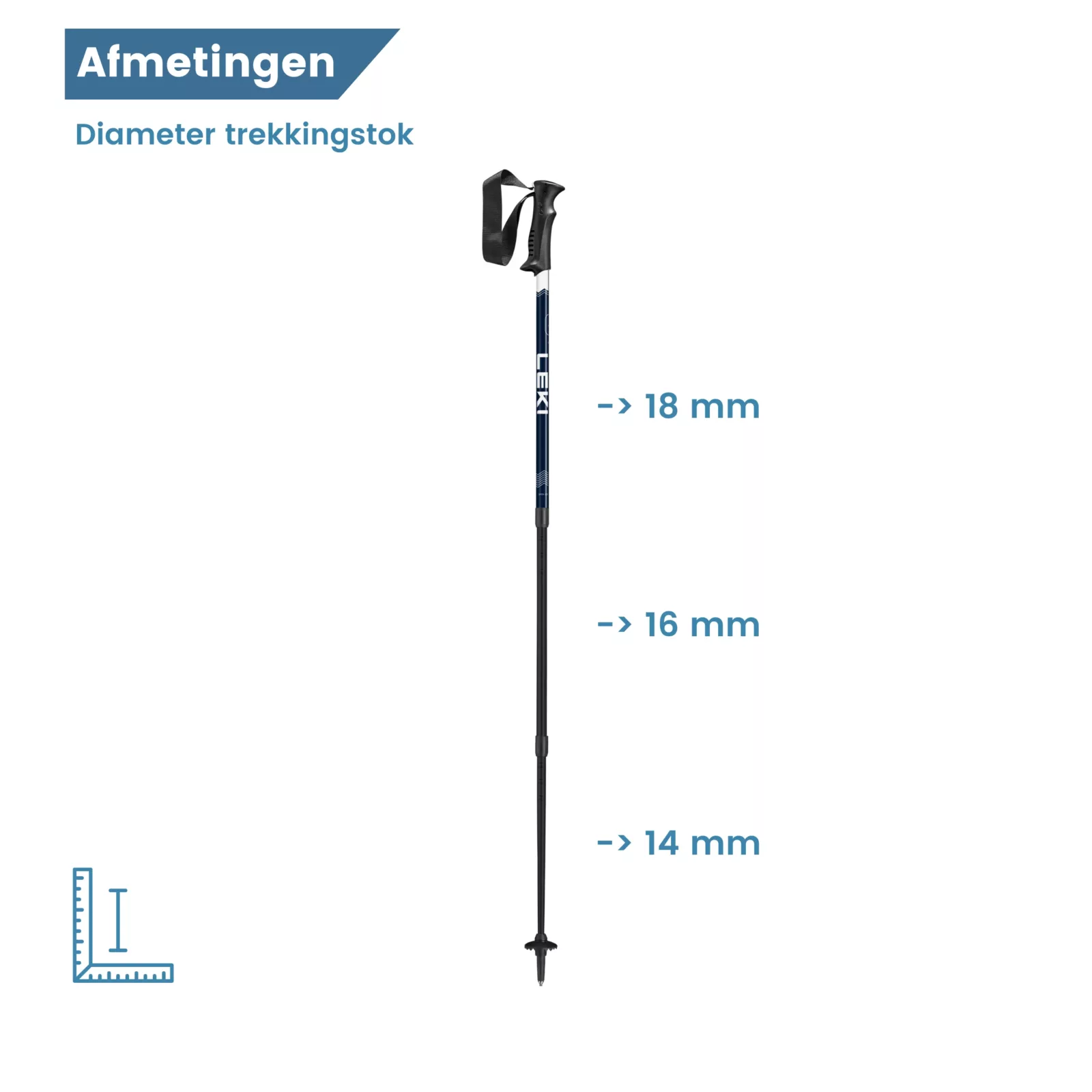 diameter wandelstok bergen