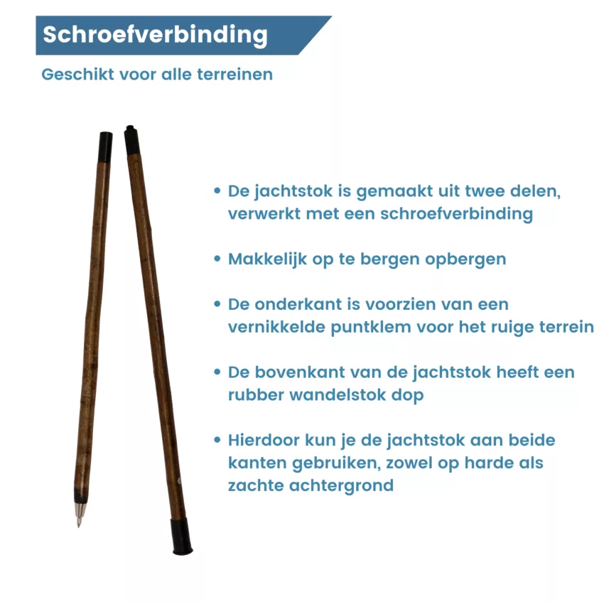 jachtstok schroefverbinding uitleg 185 cm