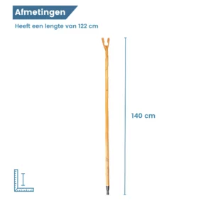 jachtstok kastanje hout duimgrip afmetingen