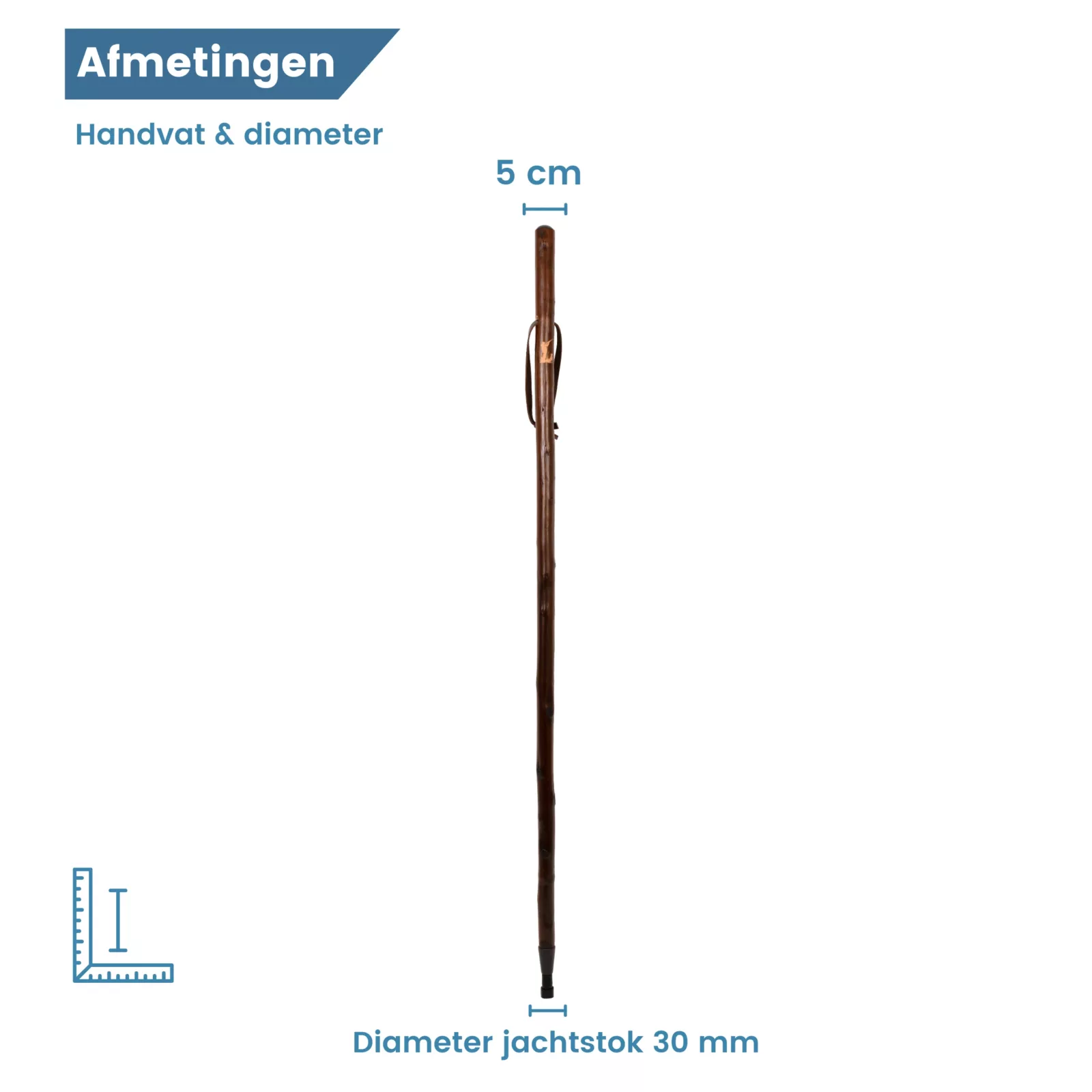 kastanjehout jachtstok schietende man met hond diameter