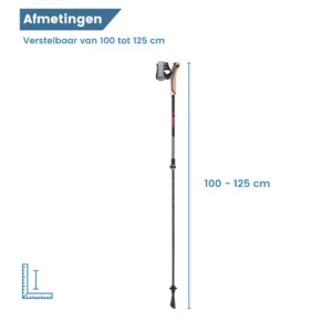afmetingen nordic walking stok instructor lite