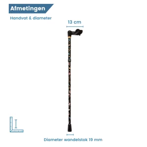 diameter wandelstok ergonomisch bloemen