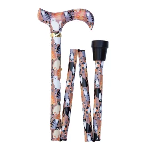 opvouwbare wandelstok met kastenprint