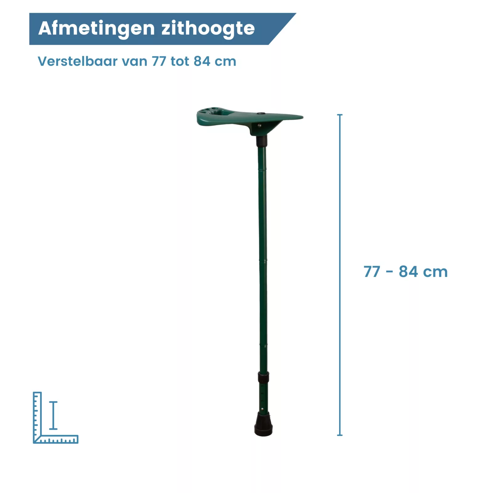 zithoogte wandelstok met zitje
