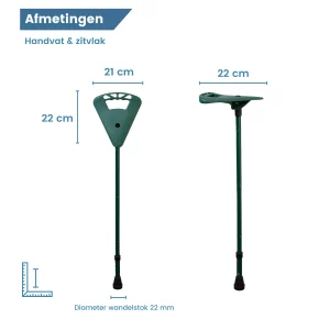 groene zitstok opvouwbaar afmetingen
