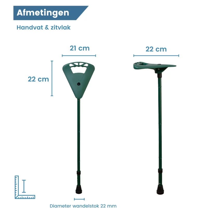 groene zitstok opvouwbaar afmetingen