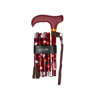 opvouwbare wandelstok rood opbergtas polsband