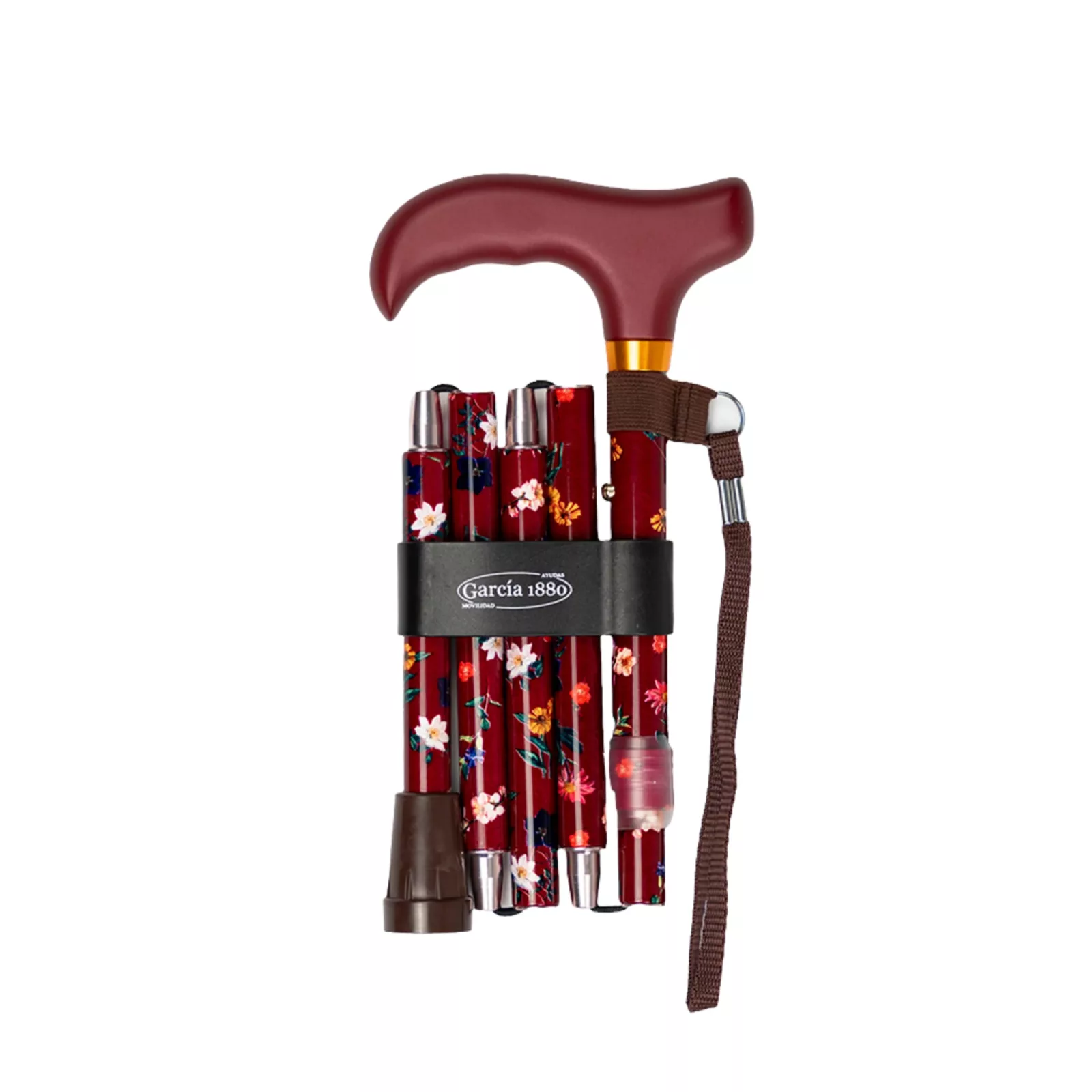 opvouwbare wandelstok rood opbergtas polsband