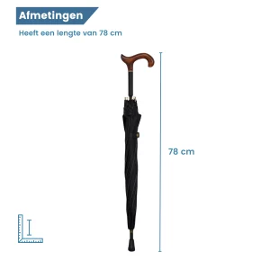 donkergrijze paraplu wandelstok afmetingen