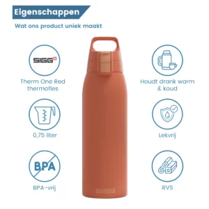 thermosfles shield therm one eco red 0,75 liter eigenschappen