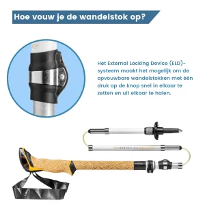 hoe vouw je de wandelstok op