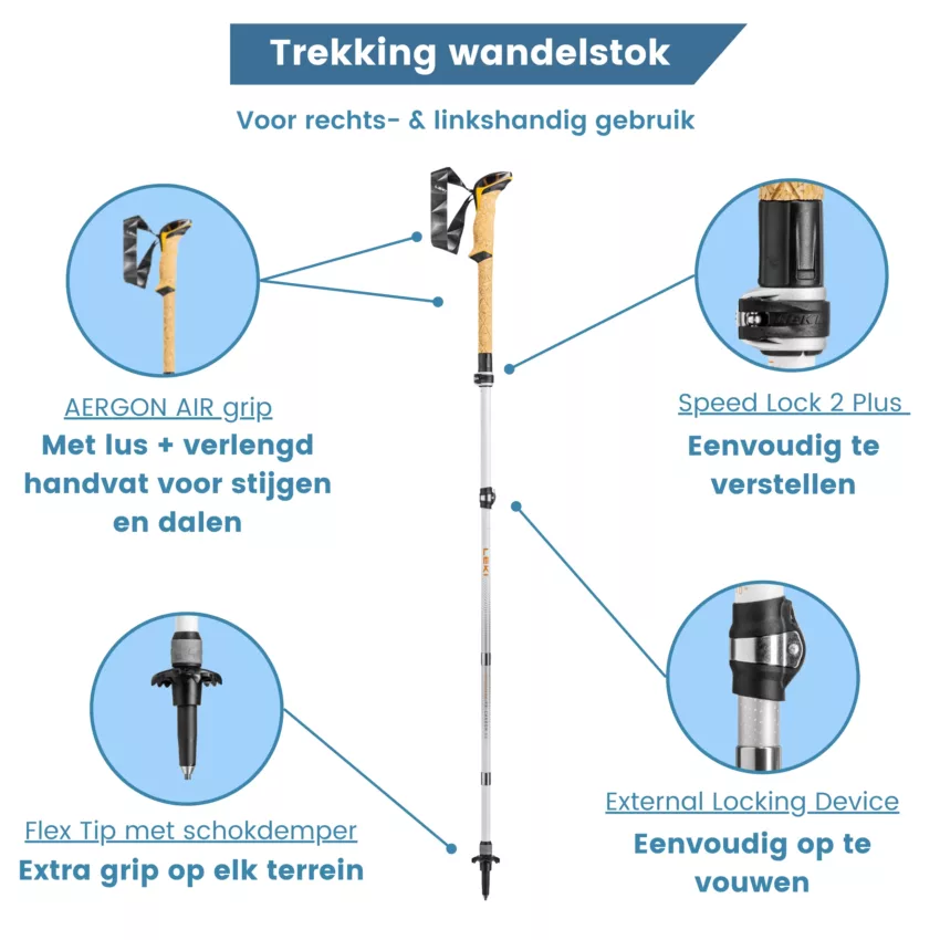 antishock opvouwbare hike stok cressida van carbon