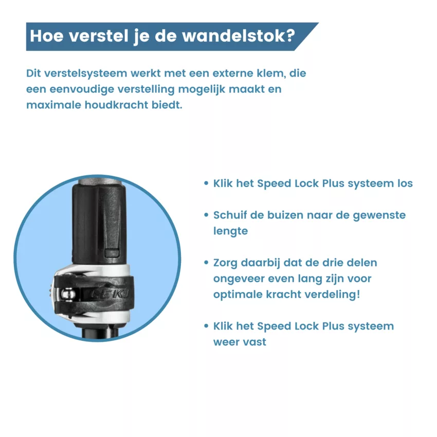 hoe verstel je deze wandelstok