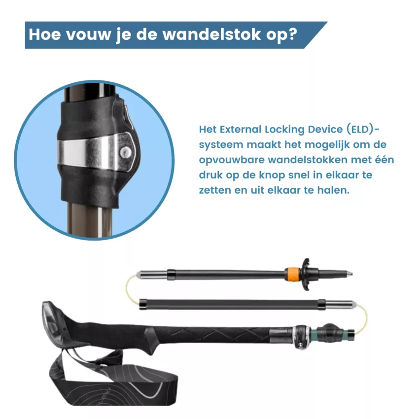 hoe vouw je de wandelstok op