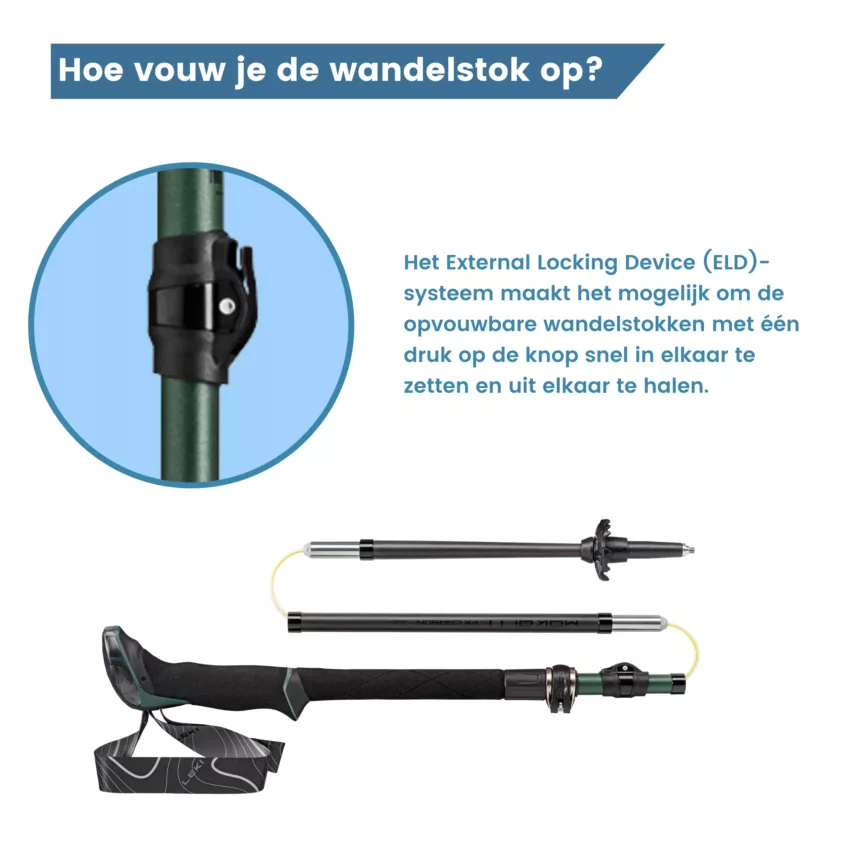 hoe vouw je de wandelstok op