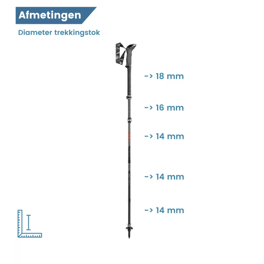 trekkingstokken makalu antishock opvouwbaar carbon