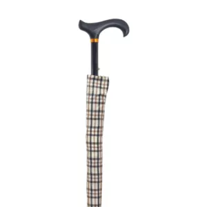 uitschuifbare wandelstok paraplu 2 in 1 beige