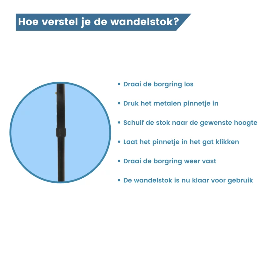 hoe verstel je de wandelstok