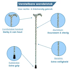 aluminium wandelstok verstelbaar